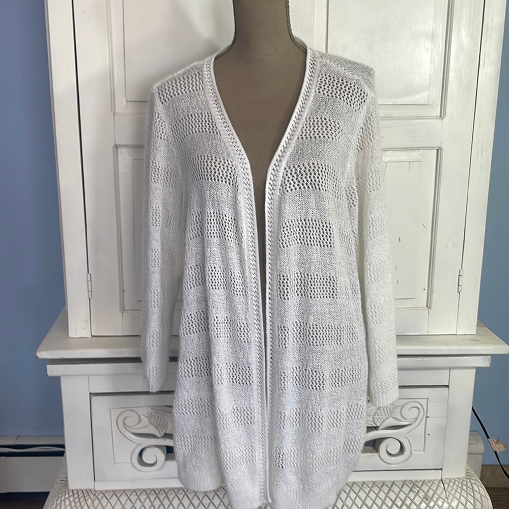2X lightweight textured white summer sweater new with tags